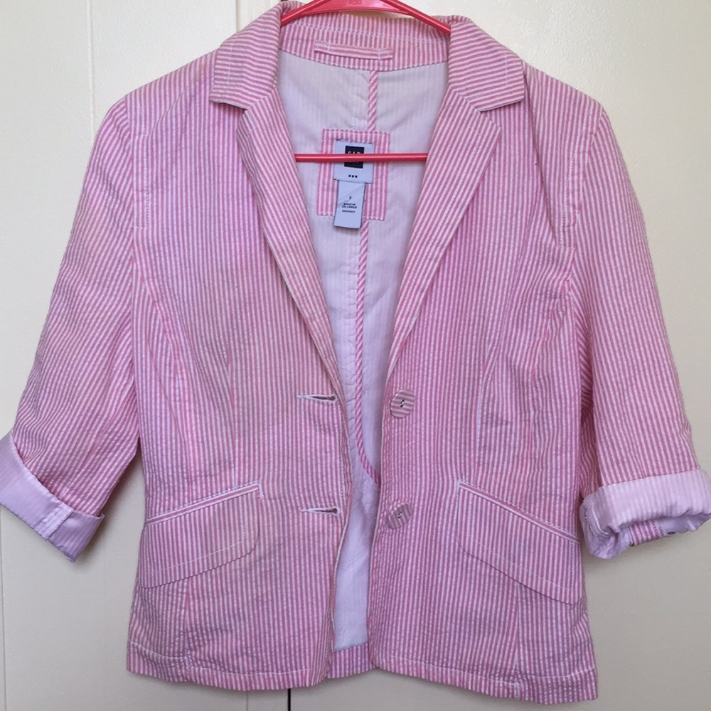Seersucker Blazer Jacket